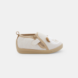 حذاء خفيف بدون نعل، باللون البيج، للفتيات الصغيرات